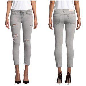 Iro Grey Cropped Distressed Skinny Jeans